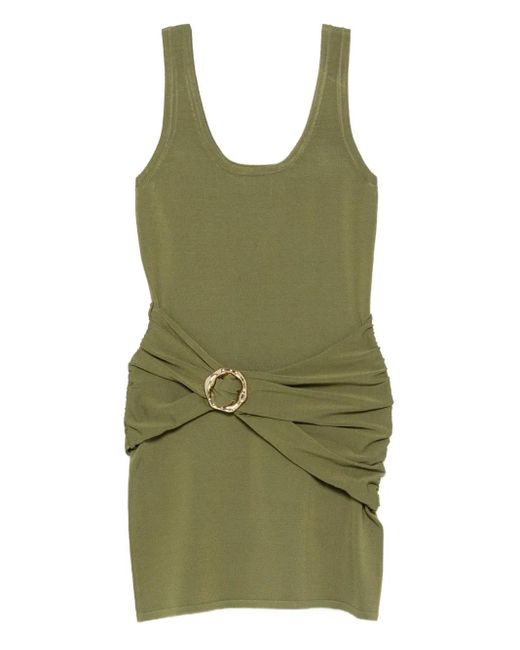 Vestido drapeado con cinturón Jonathan Simkhai de color Green