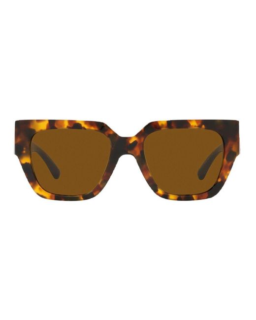 Versace Brown Tortoiseshell-effect Oversize-frame Sunglasses