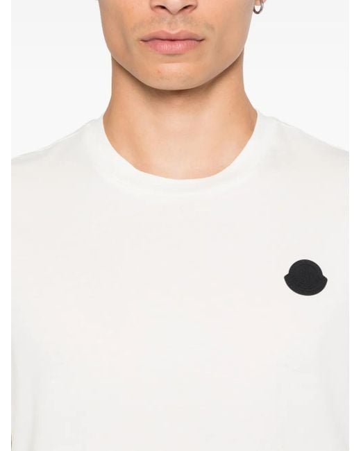 Camiseta con parche del logo Moncler de hombre de color White