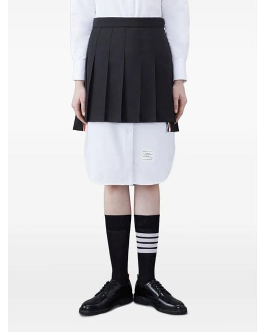 Thom Browne Black Minirock mit Falten