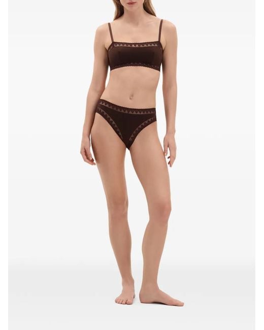 Eres Brown Delicatesse Lace-Trim Bra