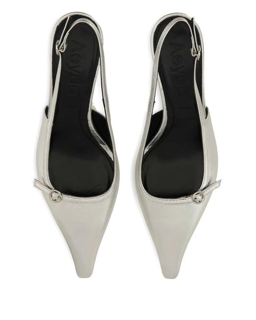 Aeyde White Spitze Saba Slingback-Pumps