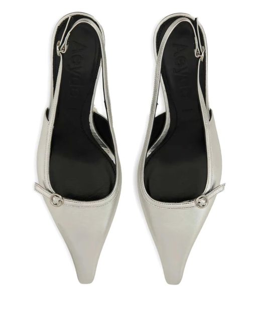 Aeyde Saba スリングバック ポインテッドトゥパンプス White