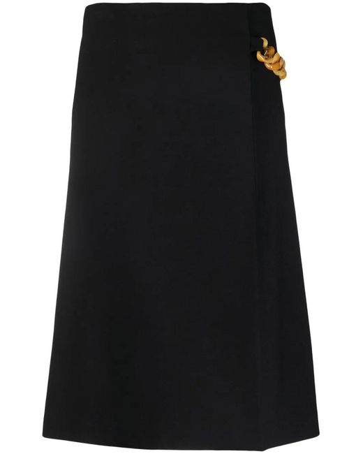 Stella McCartney Black Falabella Chain A-Line Skirt