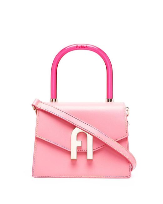 Furla Pink Mini Elettra Leather Tote Bag