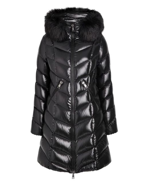 Moncler Black Fulmarus Quilted Glossed Shell Coat