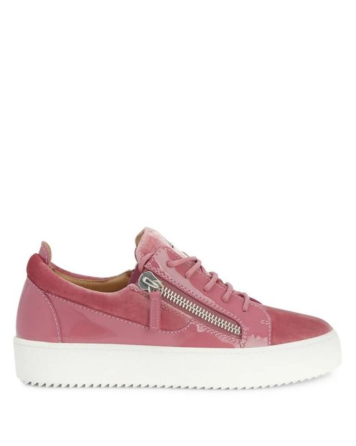 Giuseppe Zanotti Pink Gail Velvet Sneakers