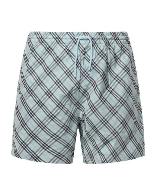 Short De Bain À Carreaux Burberry pour homme en coloris Blue