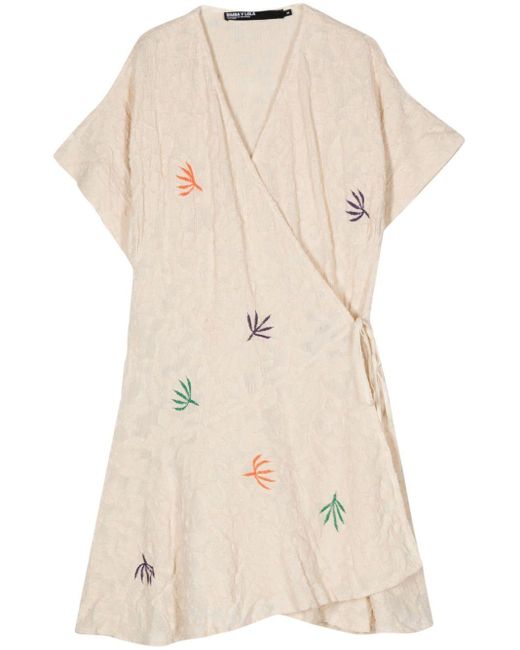 Bimba Y Lola Natural Wrap-design Dress
