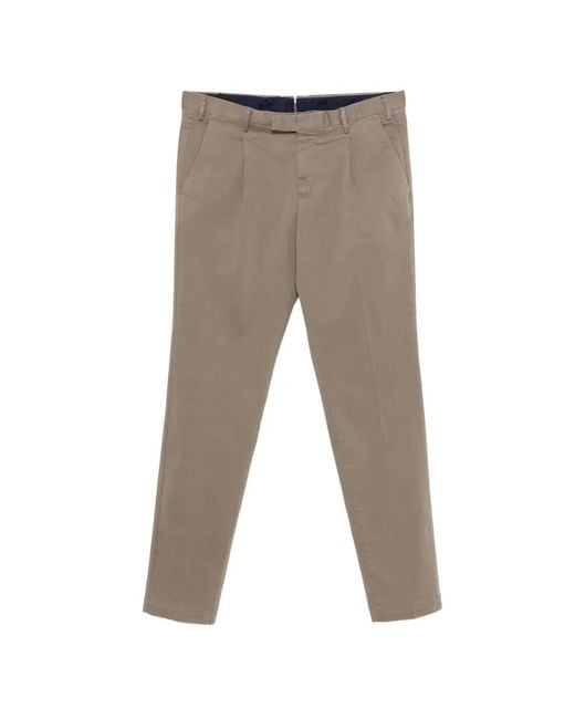 PT Torino Gray Master Belt-Loop Trousers for men