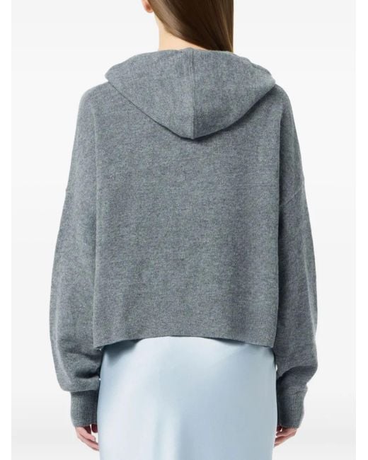 Sudadera con detalles de cristal y capucha Blumarine de color Gray