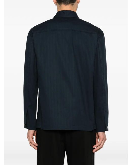 Sobrecamisa Con Bolsillos De Parche Paolo Pecora de hombre de color Blue