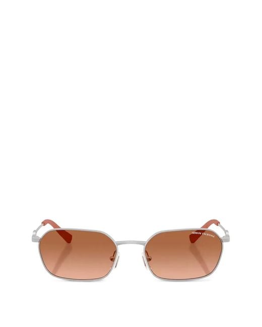 ARMANI EXCHANGE White Geometric-Frame Sunglasses