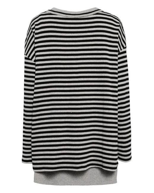 B+ AB Black Striped Button-Up Cardigan