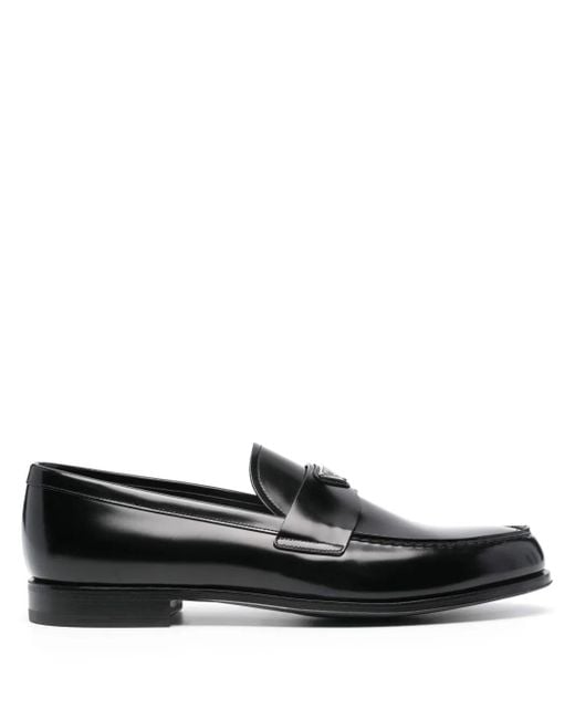 Prada Black Leather Loafers for men