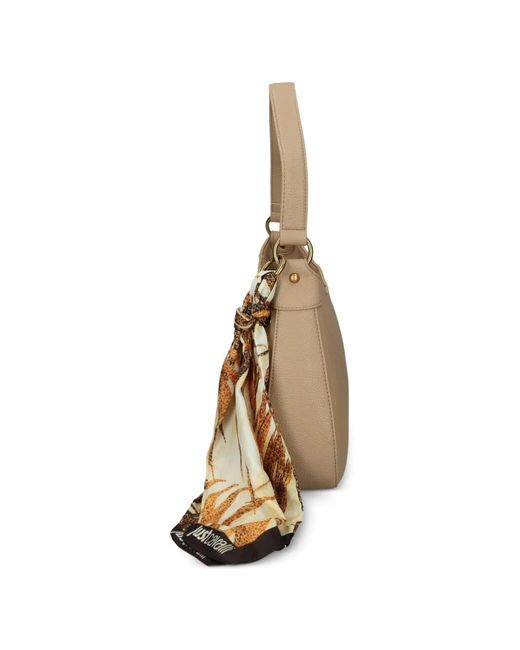 Just Cavalli Natural Scarf-Embellished Shoulder Bag