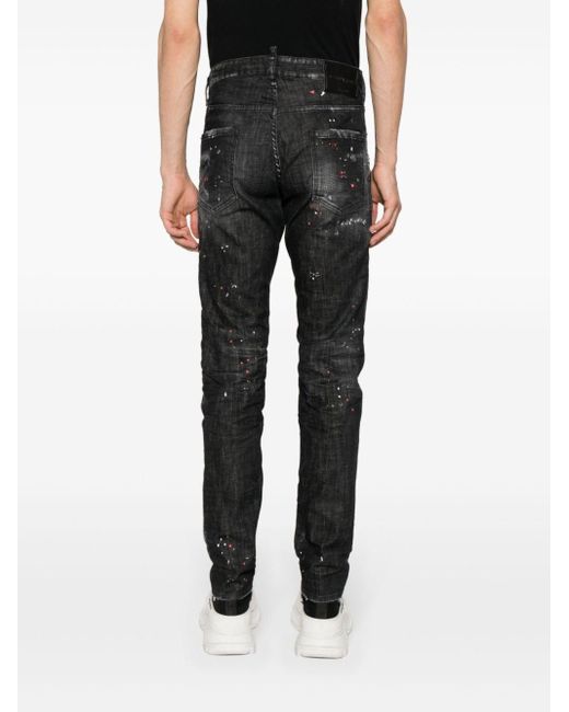 DSquared² Gray Tidy Biker Slim-leg Jeans for men