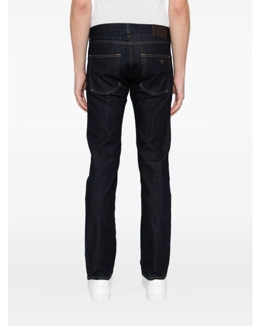 メンズ Emporio Armani ロゴパッチ ジーンズ Black