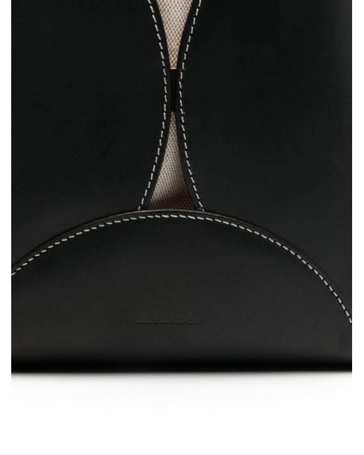 Jil Sander Black Curve Cross Body Bag