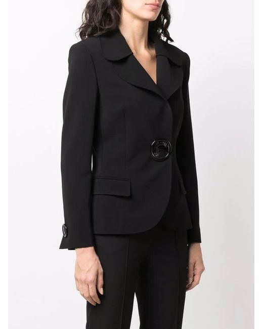 Moschino Black Oversized-Button Tailored Blazer