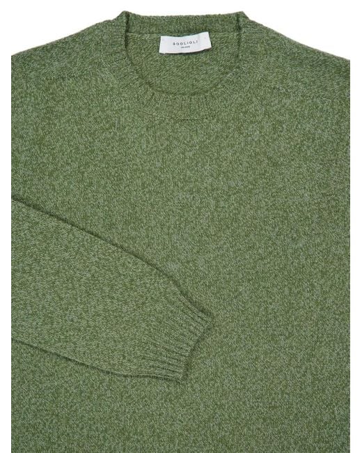 Jersey moteado con cuello redondo Boglioli de hombre de color Green