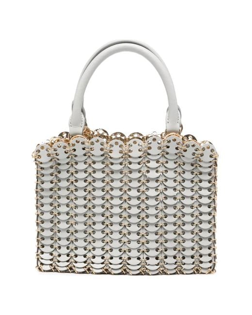 Rabanne White 1969 Disc-Embellished Tote Bag