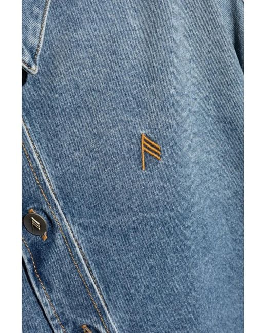 The Attico Blue Denim Shirt With Embroidery