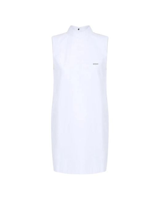 Iceberg White Collared Sleeveless Dress