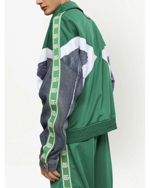 Dolce & Gabbana Green Patchwork Bomber Jacket for men