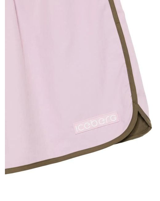 Iceberg Pink Logo-Patch Shorts