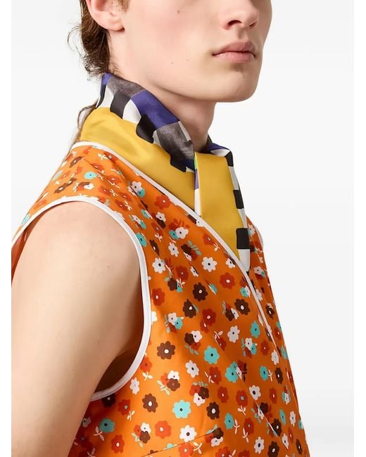 Miu Miu Orange Poplin Wrap Dress