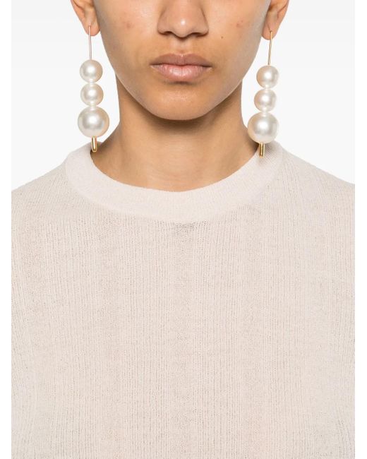 Jil Sander White Fine-Ribbed Top