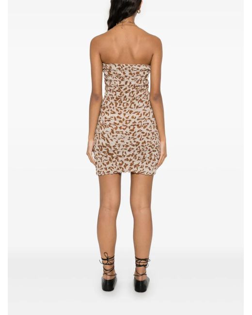Nanushka Natural Sweetheart-Neck Mini Dress