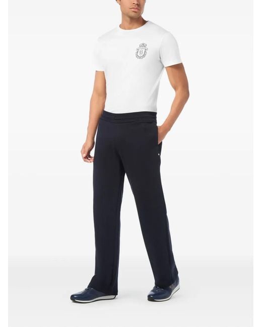 Billionaire Blue Logo-Patch Track Pants for men