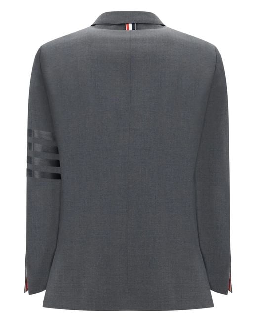 Thom Browne Gray Wool Single-breasted Blazer Jacket for men