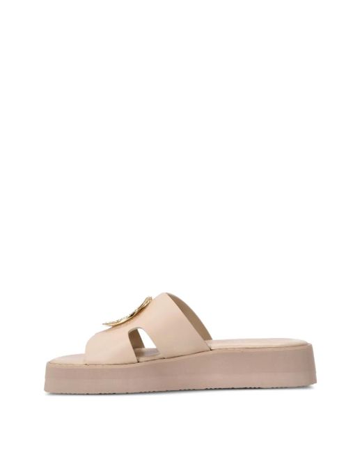 Kotris Sandals Pink Platform Leather Medallion Sandals