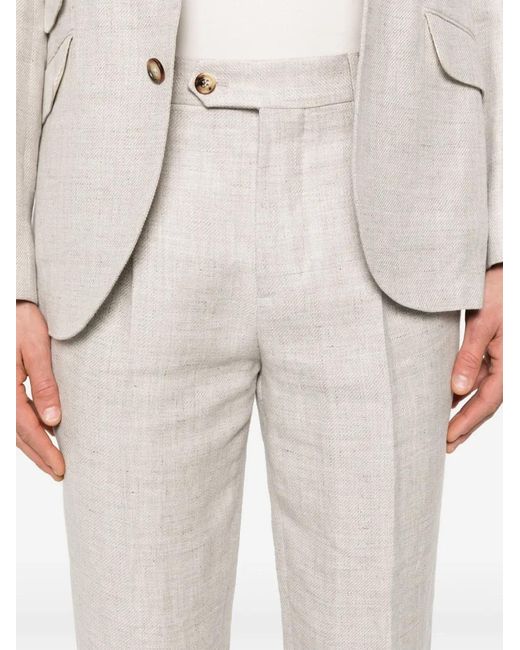 Brunello Cucinelli White Single-Breasted Suit for men