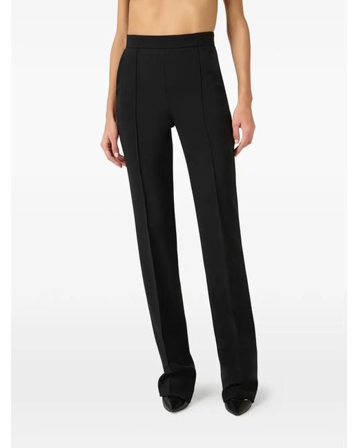 Elisabetta Franchi Black Lightweight Crêpe Fabric Trousers