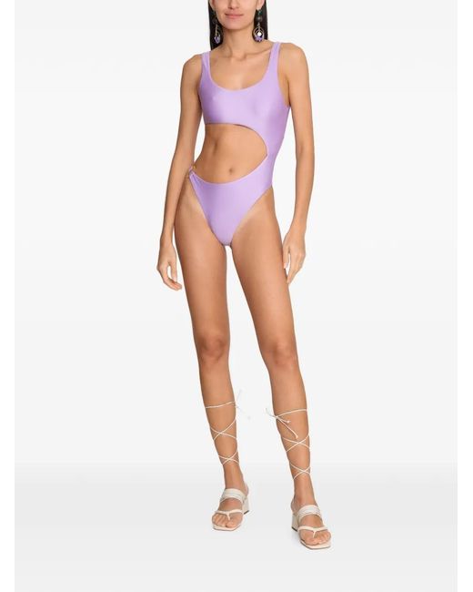 Amir Slama Purple X Tati Barbieri Cut-Out Ring-Detail Swimsuit
