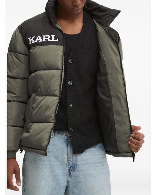 Karlkani Black Colour-Block Puffer Jacket for men