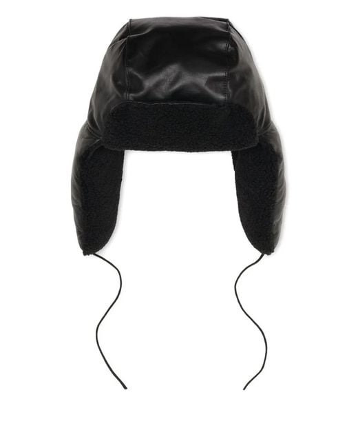 ROUGH Black Beanie Mit Ohrenklappen