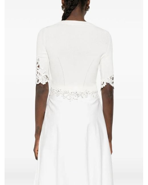 Ermanno Scervino White Cardigan mit Spitze