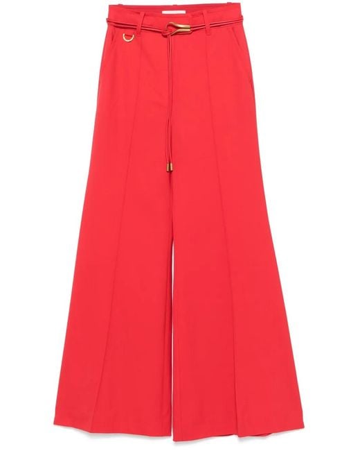 Zimmermann Wool-Blend Crush Tailored Trousers