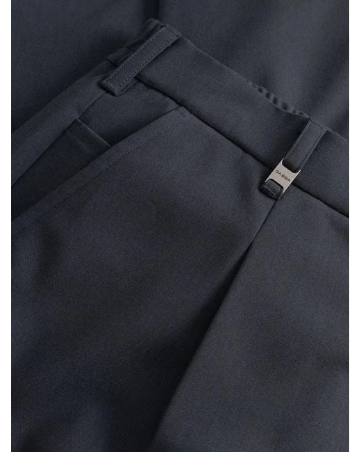 Gabba Blue Gabnapoli 19 Phin Pleated Elasticated-Waistband Trousers for men