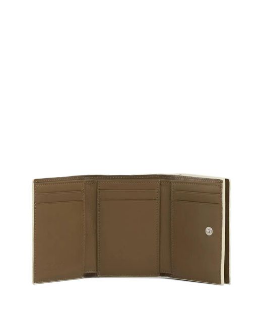 Marni White Leather Trifold Wallet With Mending-Embroidery for men