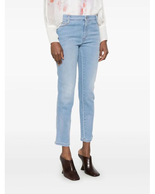 Ermanno Scervino Blue Logo-Patch Slim Jeans
