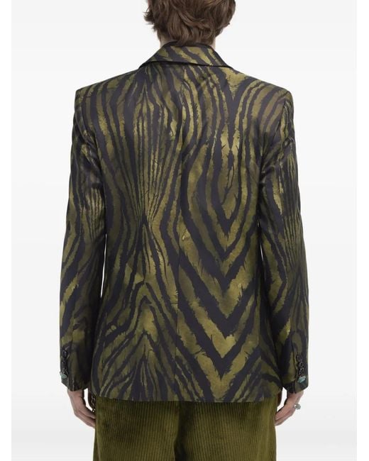 Roberto Cavalli Black Double-Breasted Blazer for men