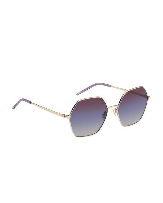 Boss Purple Hexagonal-Frame Gradient Sunglasses