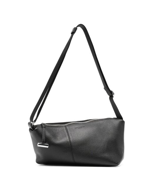 J&m Davidson Black Slide Twist Logo-Detail Shoulder Bag