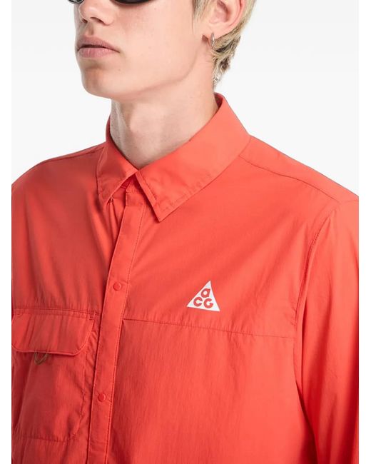 Nike Red Acg Aireez Logo-Print Jacket for men